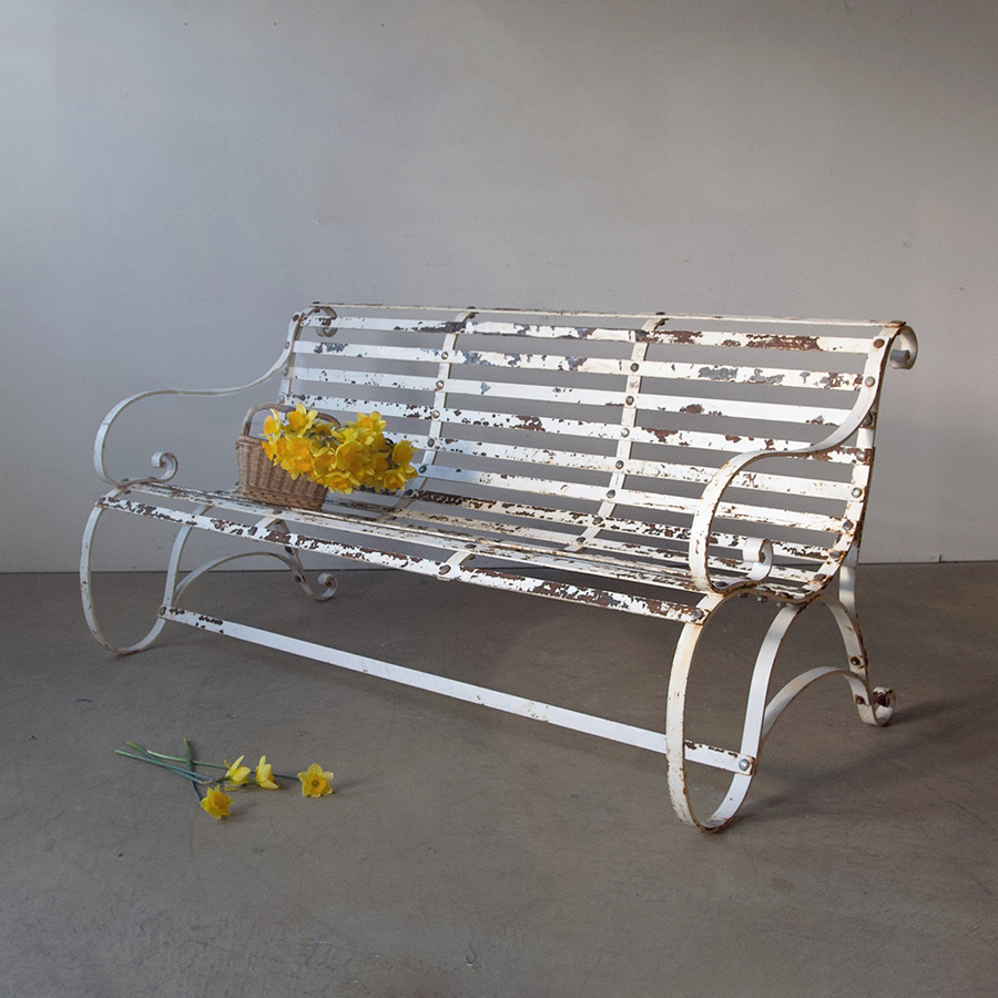 Painted Iron Garden Bench | Haunt - Antiques for the Modern Interior